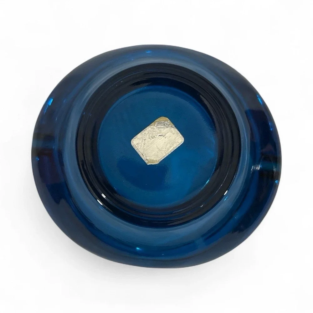 Vintage Viking Art‎ Glass Tulip Cobalt Blue Rest Ashtray 4 1/2